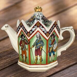 Vintage Sadler England Historical Series "Civil War" Porcelain Teapot No. 4542